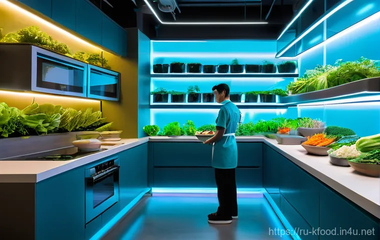전통 한식과 퓨전 한식 비교 - **Prompt:** A sleek, modern restaurant interior with elegant lighting and minimalist design. On a pr...