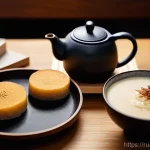 한식 디저트 종류 및 레시피 - **Prompt 1: Cozy Cafe with Injeolmi Tteok and Tea**
    A warm and inviting interior of a modern Kor...
