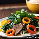 Home 17 한식 잡채 레시피 - A vibrant and appetizing stir-fry dish featuring thin, translucent mung bean glass noodles mixed wit...