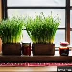 한식 조미료 추천 및 비교 - A vibrant Korean kitchen scene featuring a rustic wooden table set with traditional Korean condiment...